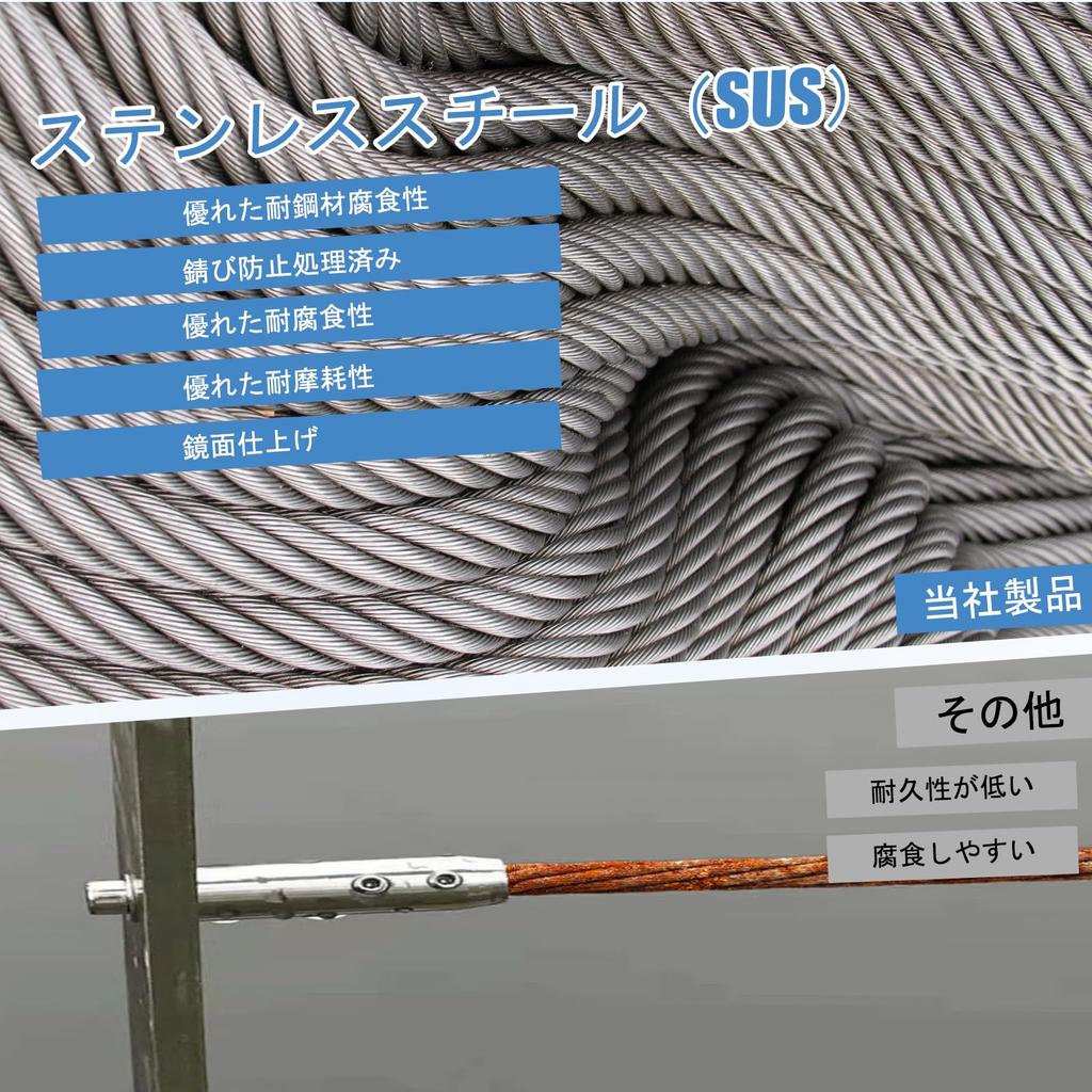 Stainless Steel Wire Rope, Wire Diameter 0.1 Inch (3 Mm), 98.4 Ft (30 M)