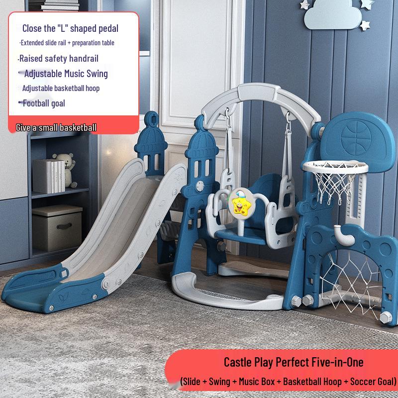 4-in-1 Indoor/Outdoor Kids Playset: Slide, Swing & More