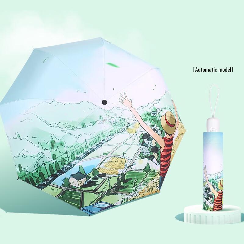 Nanqiao Artistic Automatic Tri-fold Umbrella