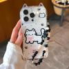 Creative Cat's Ears (Steamed Cat-ear Shaped Bread) Phone Case Transparent Cartoon Bracelet Phone Case Protective Case
