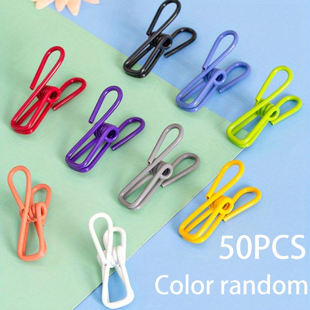 50pcs Colorful Portable Bag Sealing Clips, Clothespins, Snack Sealing Storage Clips, Metal Clamps, Kitchen Supplies