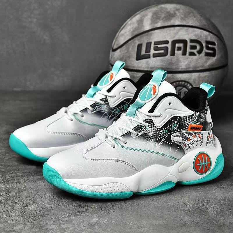 Trend Mody Wiosna i Jesień Buty Sportowe Młodzieżowe Wysokie Codzienne Buty do Biegania Powierzchnia Skórzana Męskie Guochao Ręcznie Malowane Buty do Koszykówki