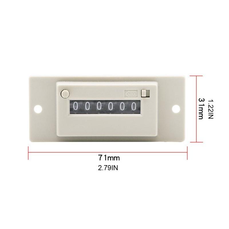 24TE Electromagnetic Counter 6 Digit Counter 1.5W 200 Million Times Counter for Textile Machinery