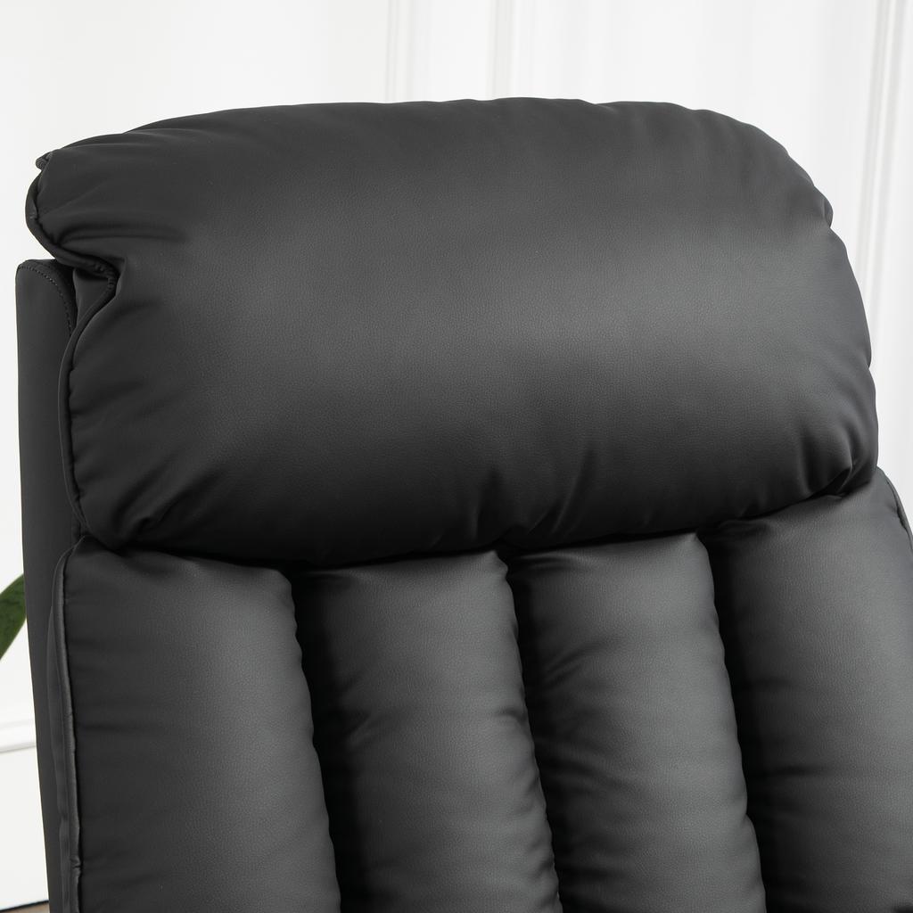 Electric Lift Chair TV Chair Chair With Lift Function Reclining Function Faux Leather 80 X 94 X 104 Cm Black