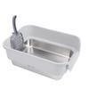 Cat Litter Box Large Size Open Top High Sided Easy Cleaning Stainless Steel Cat Litter Box for Home Light Gray