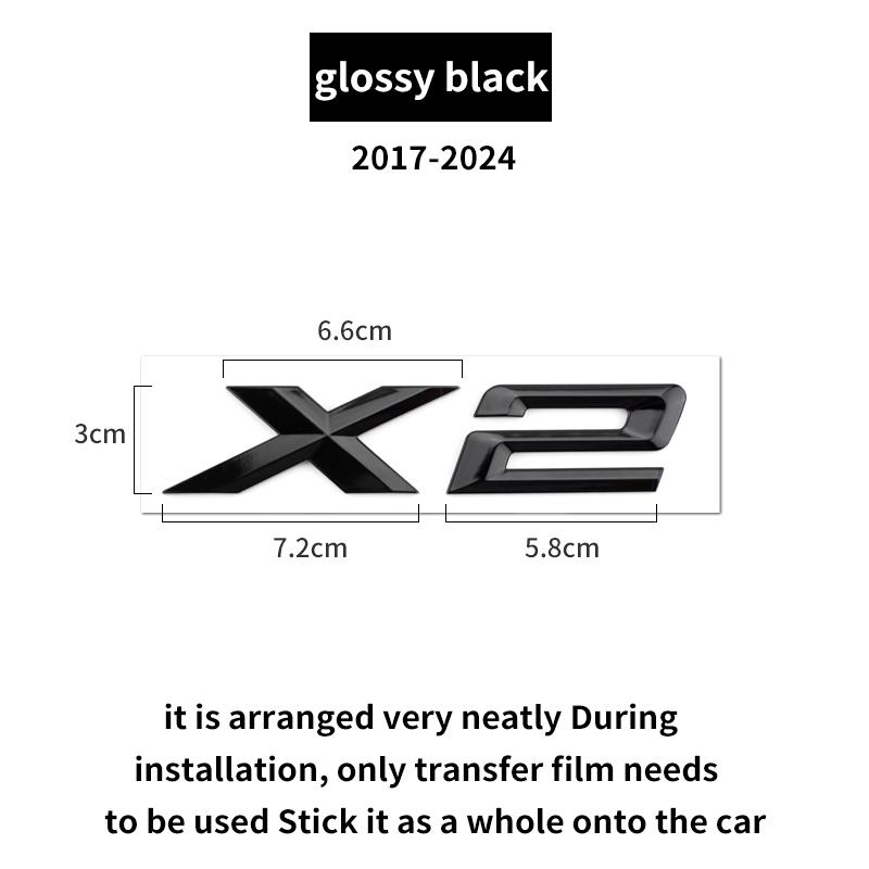 Suitable for BMW X1 X2 X3 X4 X5 X6 X7 F49 U12 F39 G08 G18 F15 F25 F26 G01 G02 G05 G06 G07  and Tail Letters Silver Black