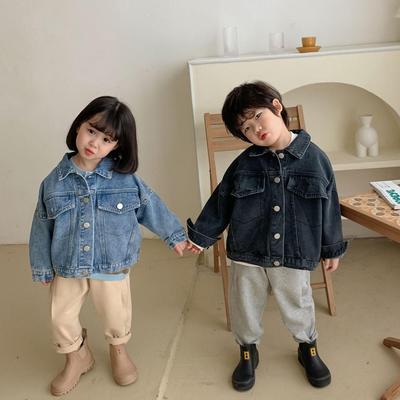 Children's Denim Jacket Spring and Autumn Korean Girl's Denim Jacket Casual Loose Boy's Coat Cardigan.