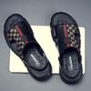 Sandalen für Herren Sommer Neu Lässig Weichsohlige Strandschuhe Doppelzweck Leder Atmungsaktiv Rutschfest Outdoor Herrenschuhe Trendig