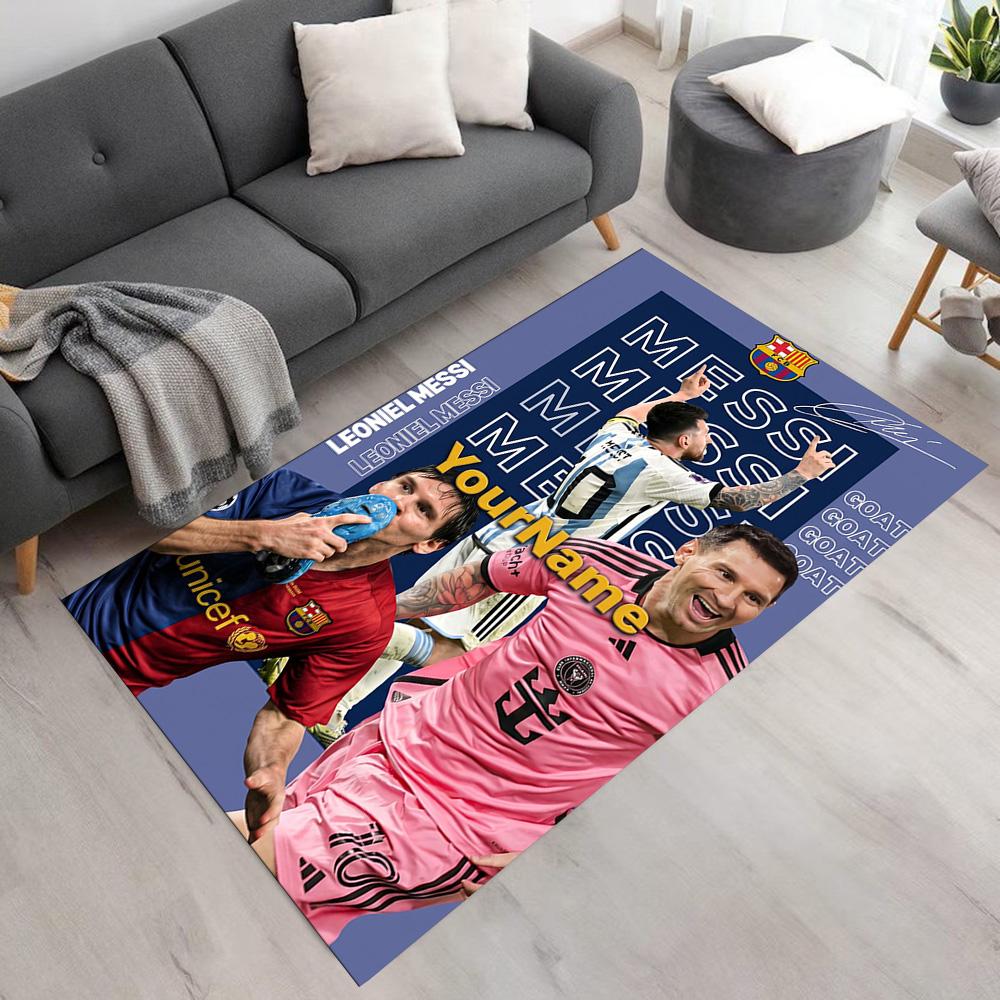 Messi Customize Your Name Area Rug Design for Balcony Bedrooms Living Rooms Decorate room Anti-slip Rug Decorate Offices Wedding Party Gift
