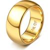 Anillo Chapado en Oro de 14 Quilates para Mujeres Hombres Anillo Grueso Fino para Dedo Meñique Pulgar Anillo de Boda Anillo Sin Deslustre Liso Abovedado Ajuste Cómodo Talla 6 -10