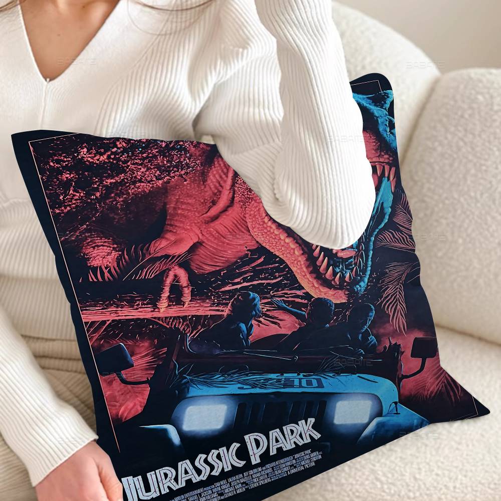 Federa per Cuscino Classica J-Jurassic Park Copricuscino Decorazione Federa Custodia per Cuscino Stampata Per Divano