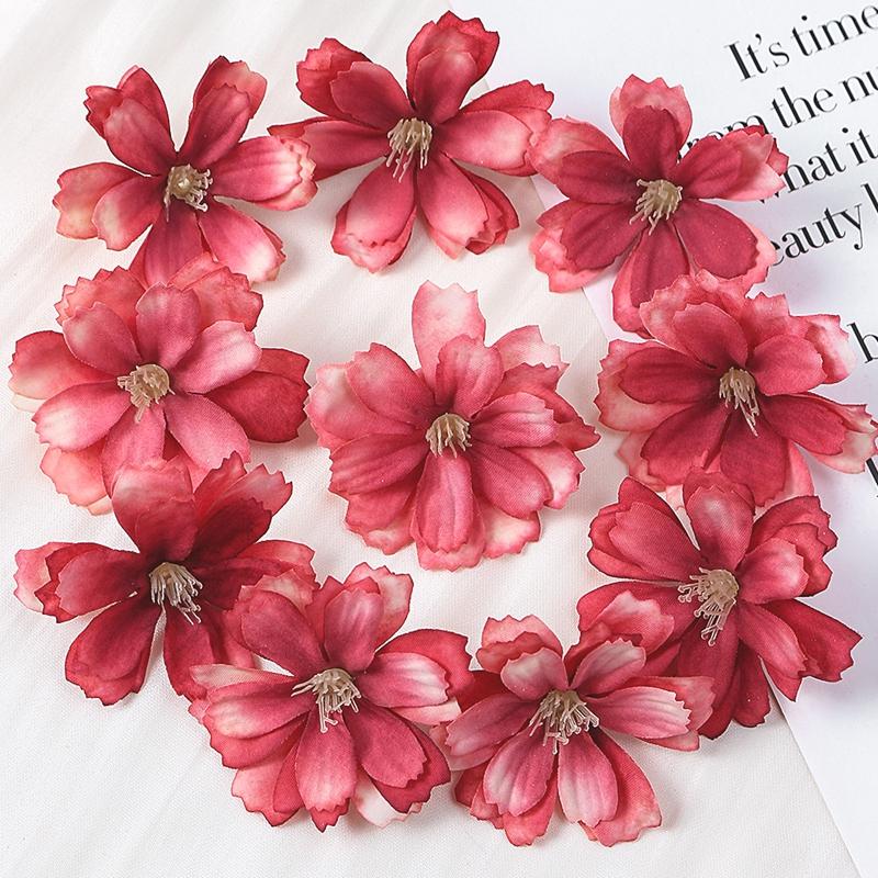 10/20/50Pcs Artificial Flowers Rose Head For Home Decor Fake Flower DIY Craft Wreath Accessories For Marriage Wedding Decoration