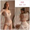 Women's Lace Sheer Lace Up Comfy Robe Sleepwear Set