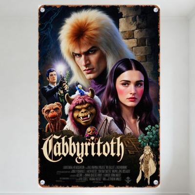 Letrero Metálico Vintage Cabbbyritoth - Placa de Pared Retro de Metal para Decoración de Hogar, Bar, Cafetería (Comedia de Terror, Ciencia Ficción, Fantasía)