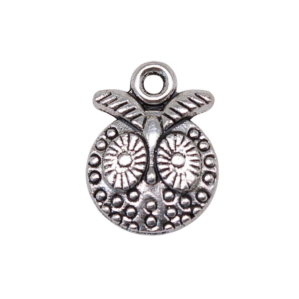 

20шт Сова Амулеты Амулеты Античное серебро Цвет Цинковый сплав 18X13mm