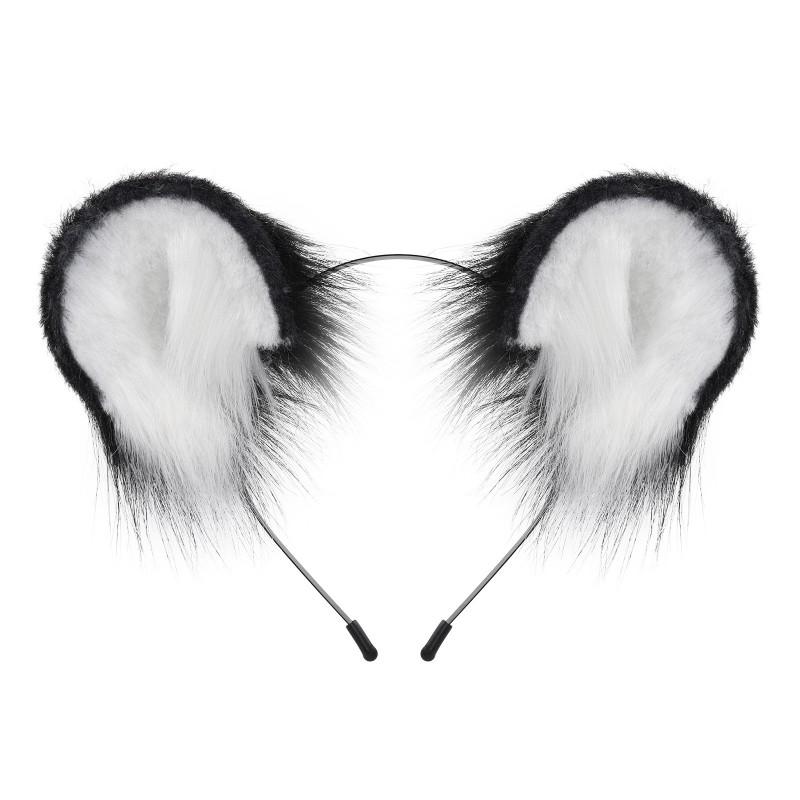 Handmade Plush Mouse Ears Headband With Tail Set Cosplay Animal Ear Costume Accessory Halloween Party