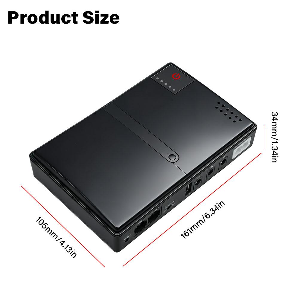 DC1018L Uninterruptible Power Supply 18W and Replaceable 18650 Battery Desgin - 5V 9V 12V Output for Router Modem Backup Power