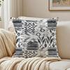 Retrogeometric Antique-Style Jacquard Fabric Pillow Case Plush Sofa Cushion Covers Organic Breathable Invisible Zipper