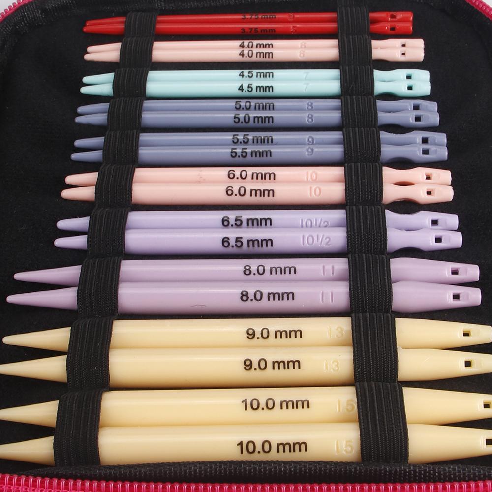1set DIY Knitting Needles, Plastic ABS, Detachable Circular Replaceable Ropes, Circulating Knitting Needle, DIY Weaving Tool Kit