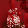 Flower Festive Sugar Bag Storage Korean Style Chinese Wedding Candy Bag Jewelry Packing Bag Drawstring Bow Wrist Hand Bag