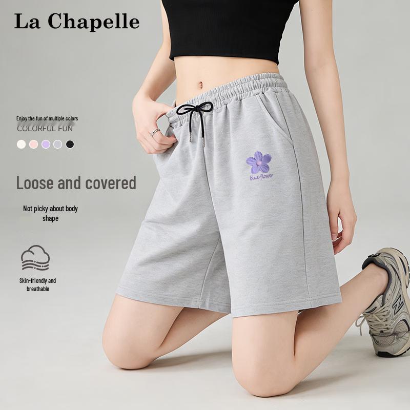 

La Chapelle Women s Floral Print High-Waist Shorts S