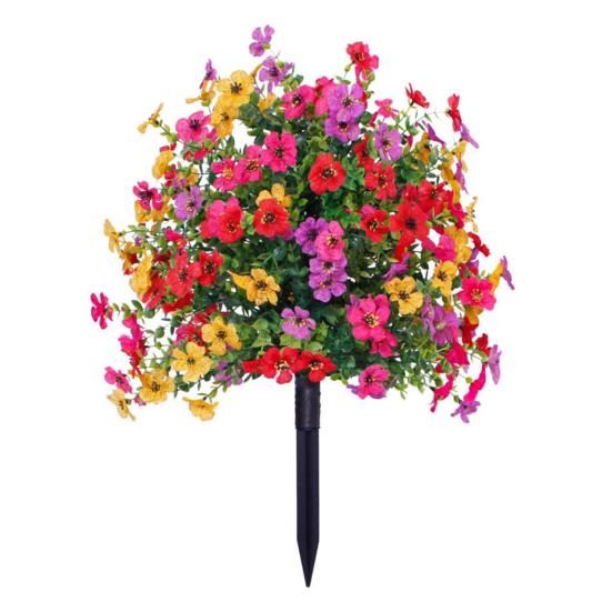 

Artificial Petunias Flower for Outdoors 22 UV Resistant Fake Bushes Topiary Ball Realistic Faux Flower with Stake for Front Porch Garden Yard 1pc разноцветный