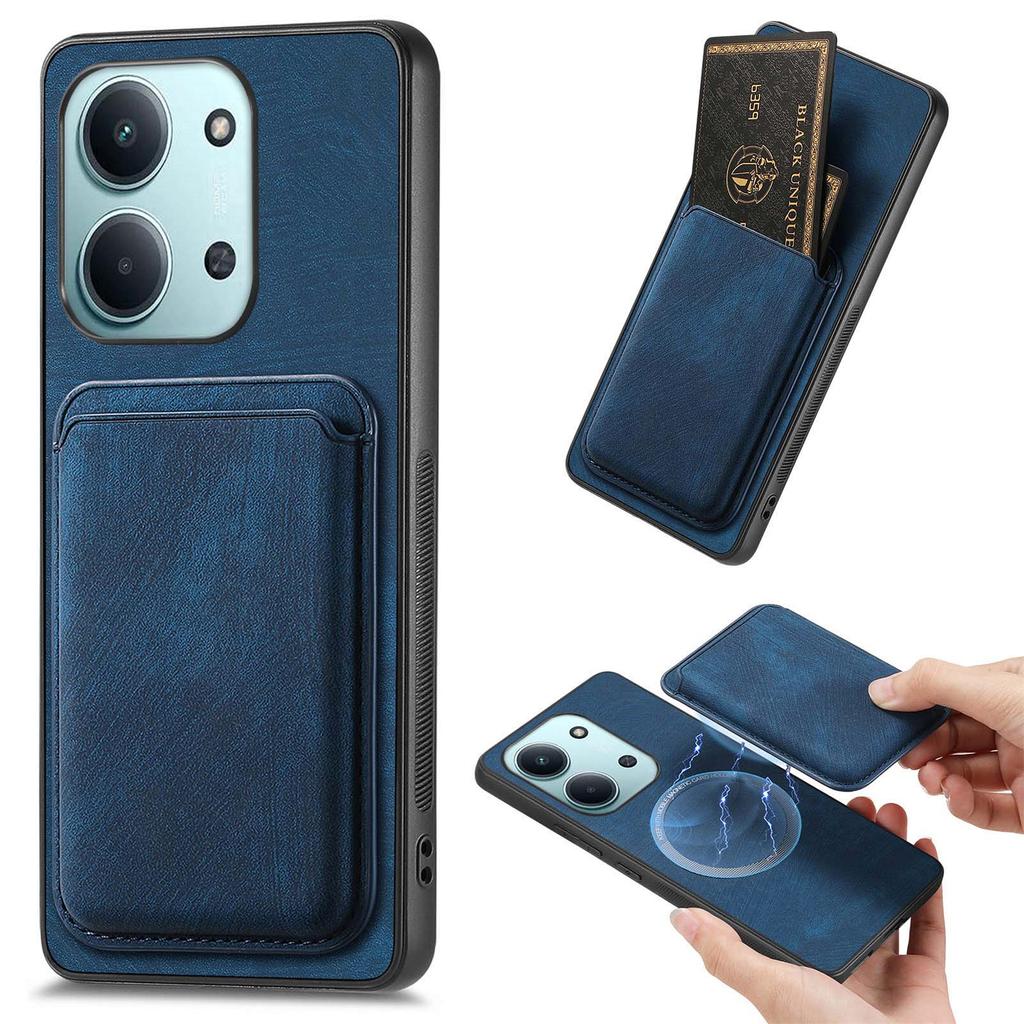 Magnetic Case For Xiaomi Redmi 15C 5G (EU) (173mm)/15C 4G (EU) (173mm) Retro Leather + TPU Phone Cover with Detachable Card Slot