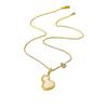 Niche Design Fulu Double Full Small Gourd Necklace Female High-End Zircon White Fritillary Clavicle Chain