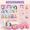 Rincess Makeup Dress Up Game | 1 Set Diamond Painting & Sticker Book | For Birthday Christmas Halloween Creative Gift