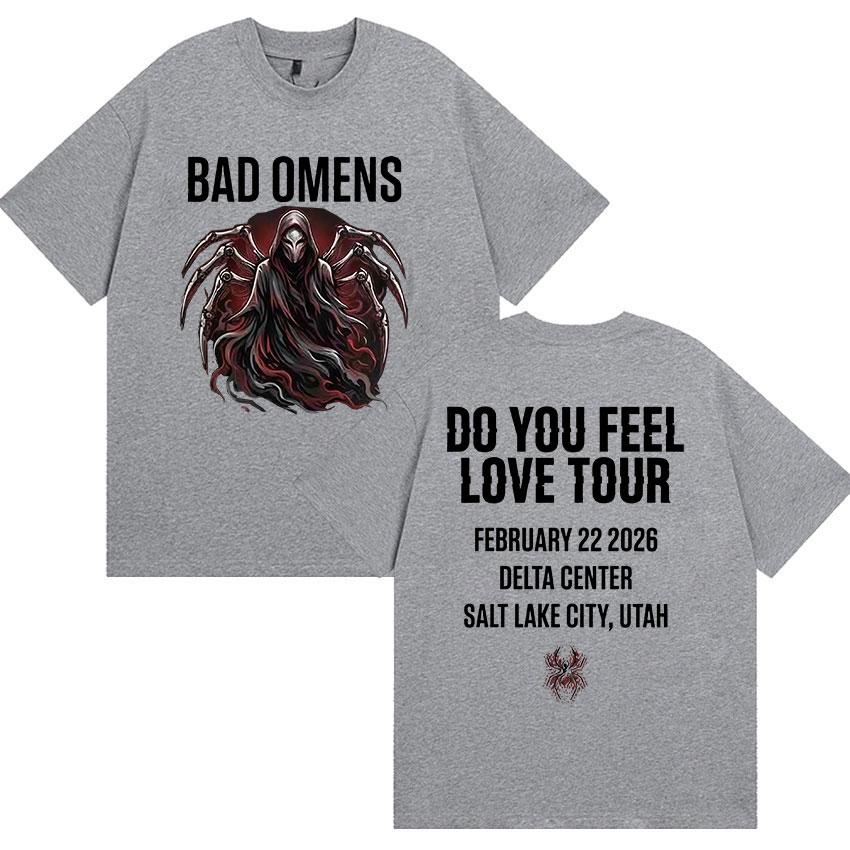 Rock Band Bad OUnisexs Do You Feel Love Tour Graphic T Shirts Unisexs Gothic Vintage Cotton Yk Short Sleeve Top Streetwear