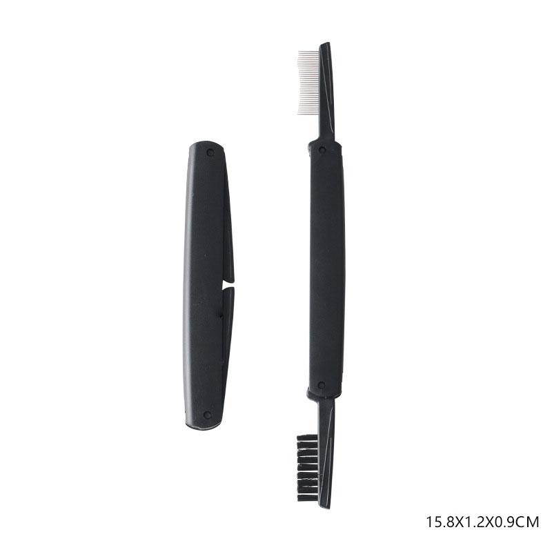 1 Stück Schwarz Faltbarer Wimpernbürstenkamm Schönheit Make-Up Wimperntrenner Edelstahl Wimpernzange Mascara Curl Kosmetische Werkzeug