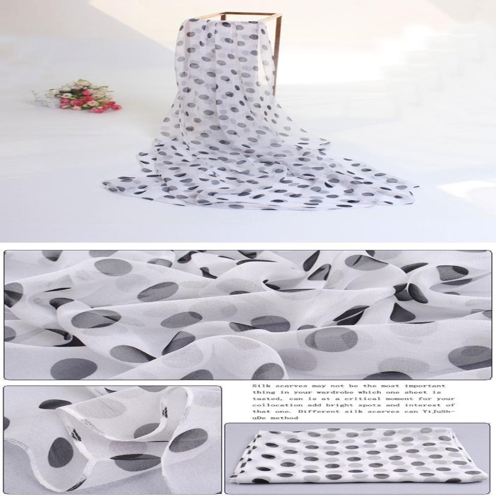 Scarf Chiffon Scarf Neckerchief Head Wraps Shawl Silk Scarf Ladies Women's Scarves Polka Dot Scarf