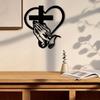 Iron Heart Cross Silhouette Metal Crafts Geometric Iron Christmas Home Outdoor Garden Decoration Wall Decoration