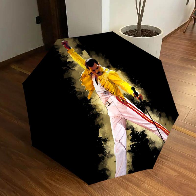 1pz Freddie Mercury, Iconica Performance Ombrello Pieghevole Automatico, Design Pieghevole Portatile, Accessorio Casual da Esterno L1202049