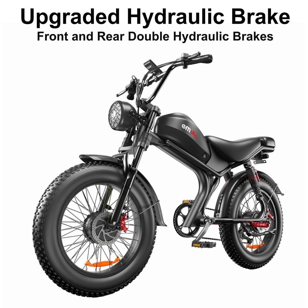 Rower Elektryczny EMOKO C93 2000w Podwójny Silnik Bateria 23AH 20" Grube Opony Ebike Z Pełnym Zawieszeniem Hamulce Hydrauliczne Dla Dorosłych