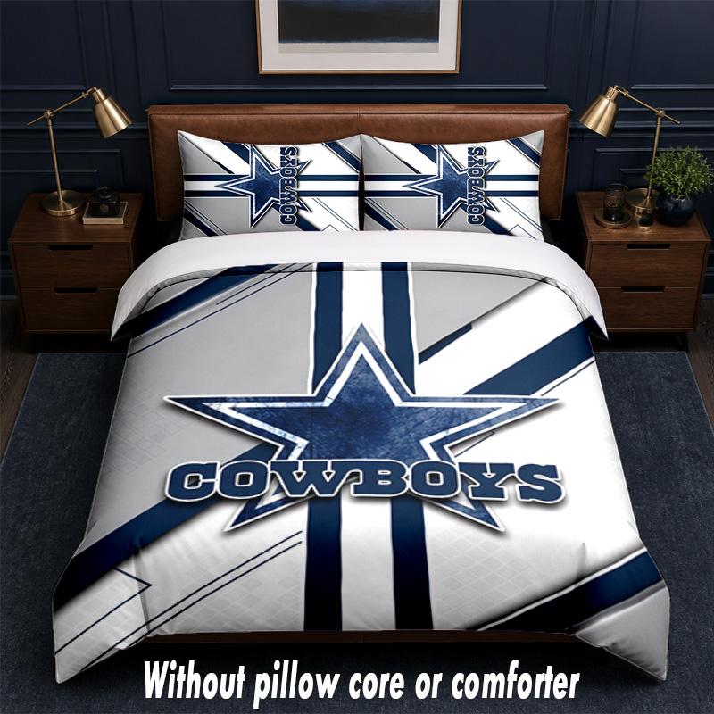 Dallas Cowboys Design Bett Bettwäsche Set 1 Bettbezug + 2 Kissenbezüge Weich Atmungsaktiv Haushalt Bettwäsche