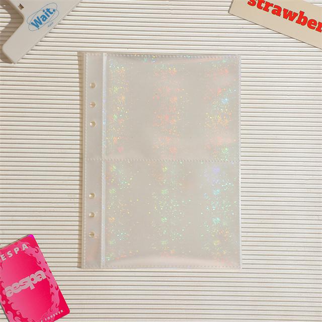 10pcs Laser Star 3/5inch Po Album Inner Sleeves Kawaii A5 Binder Refill Pockets Sleeves Toploader Pocards Notebook Diary