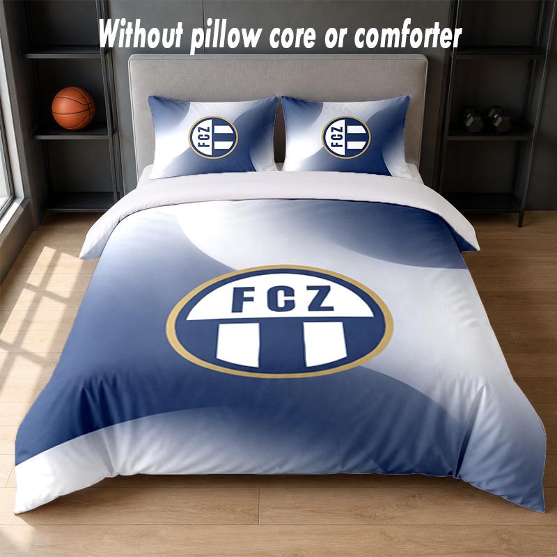 FC Zürich Design Bed Bedding Set 1 Duvet Cover + 2 Pillowcases Soft Breathable Household Bed Linens