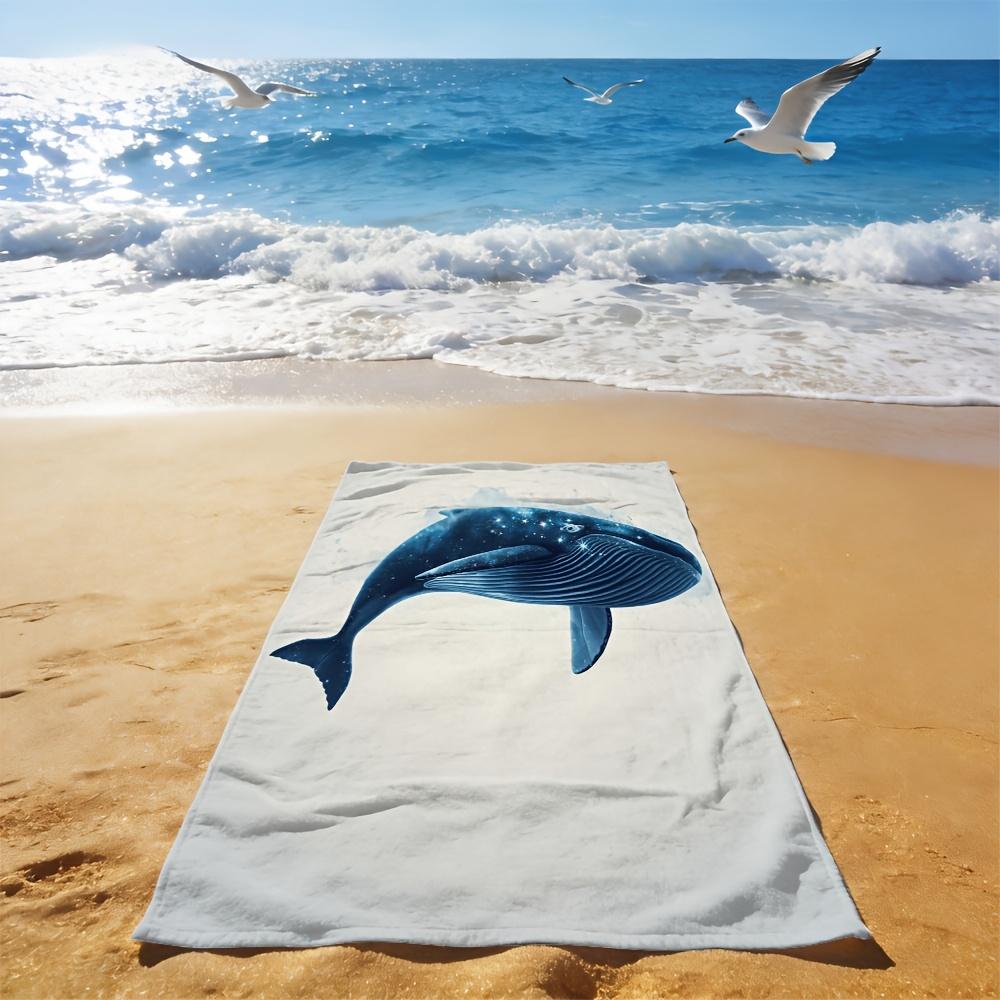 Galaxy Whale Beach Towel Single Sided 2D Print Soft Microfiber Beach Towel Beach Pool Spa Bathroom Ocean Decor Serene Vibe Gift
