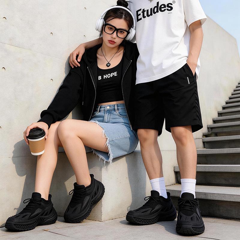 Venom Damen Frühjahr 2026 Fly-Knit Mesh Sneaker - Dicke Sohle, Atmungsaktiv, Vielseitiger Casual Socken-Stil