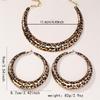 3Pieces Leopard Print Jewelry Set Leopard Inspired Necklace and Earring Set Elegant Jewelry Accessory for Women