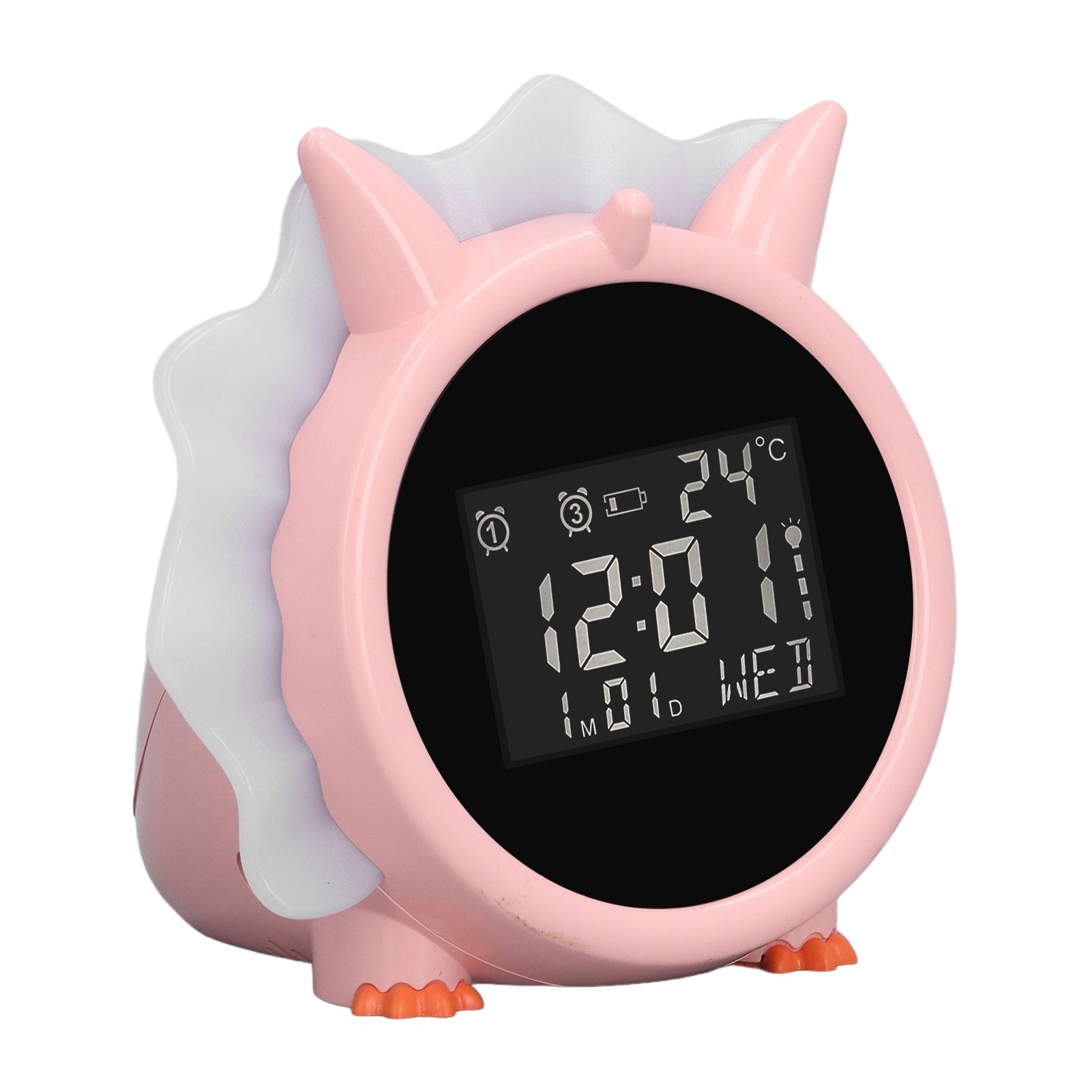 

Alarm Clock Pink Dinosaur Shape Multifunctional Bedside LED Electronic Alarm Clock