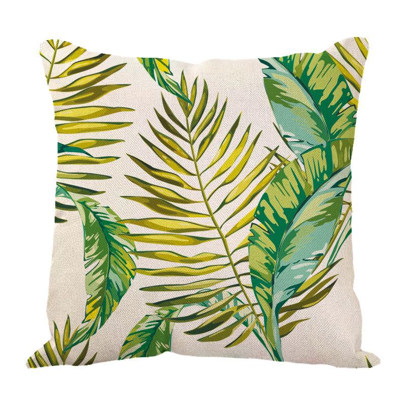 Linen Pillowcase Ins Tropical Plants Home Decoration Supplies Nordic Green Plants Design Sand Cushion Cover
