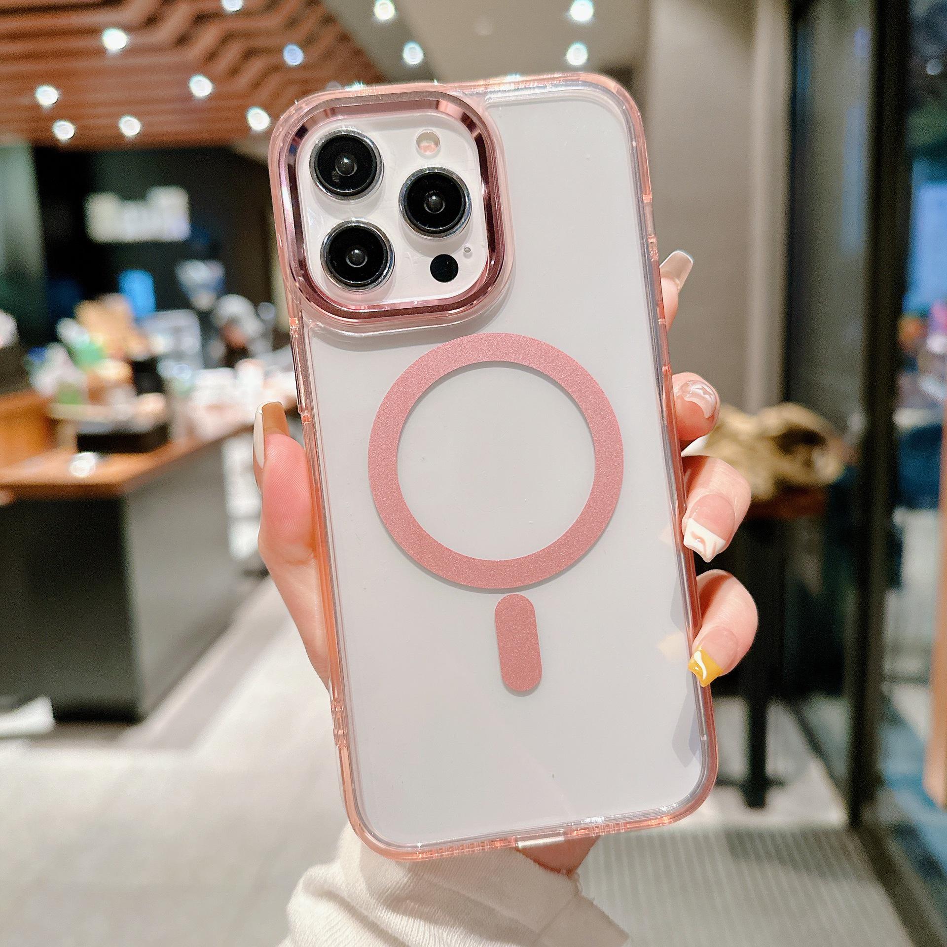 

Минималистичный прозрачный чехол Apple 17 Pro Max для iPhone 16 с магнитной металлической канавкой и противоударным дизайном для женщин 17 Pro Max