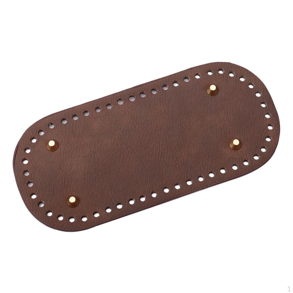 Bottom for Crochet, 1PC PU with Feet, Leather Holes Knitting Purse ,