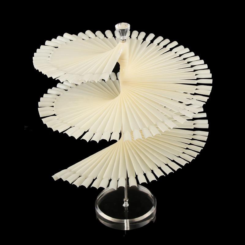 Веерная палитра из 120 цветов для нейл-арта: Спиральный держатель для типс акриловых ногтей