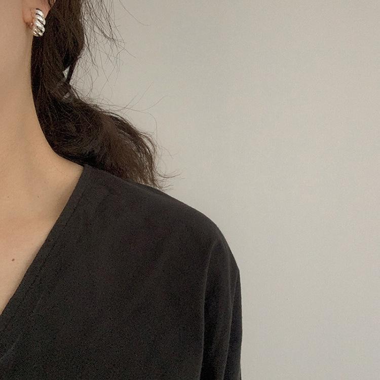 Braided Hong Kong Style Gold Circle Retro Earrings for Women - High-End 2021 Design