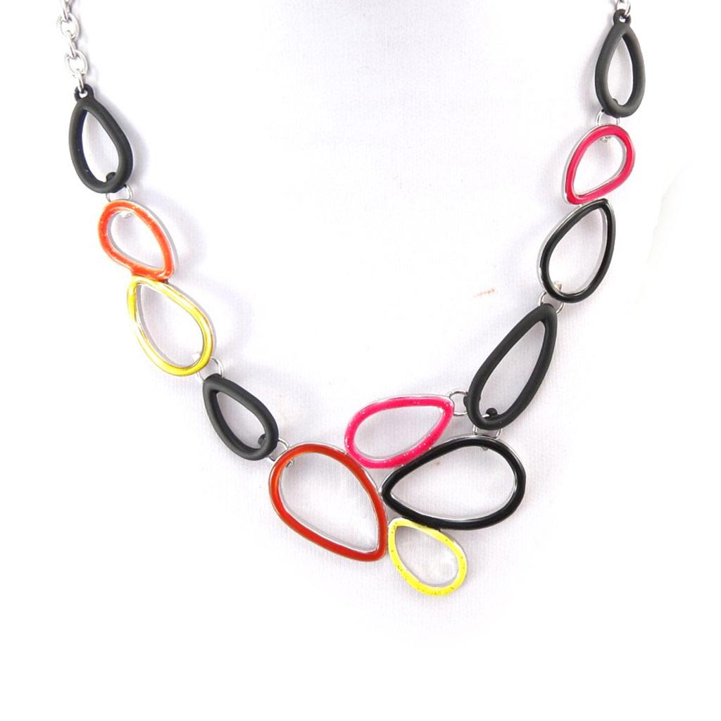 NOA [K0171] - Designer Necklace 'Coloring' Pink Yellow Black