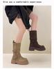 Two-way Khaki Thick-Soled Mid-Calf Vintage Martin Boots 2025 - Height-Increasing, Fashionable, Slimming Short Boots.