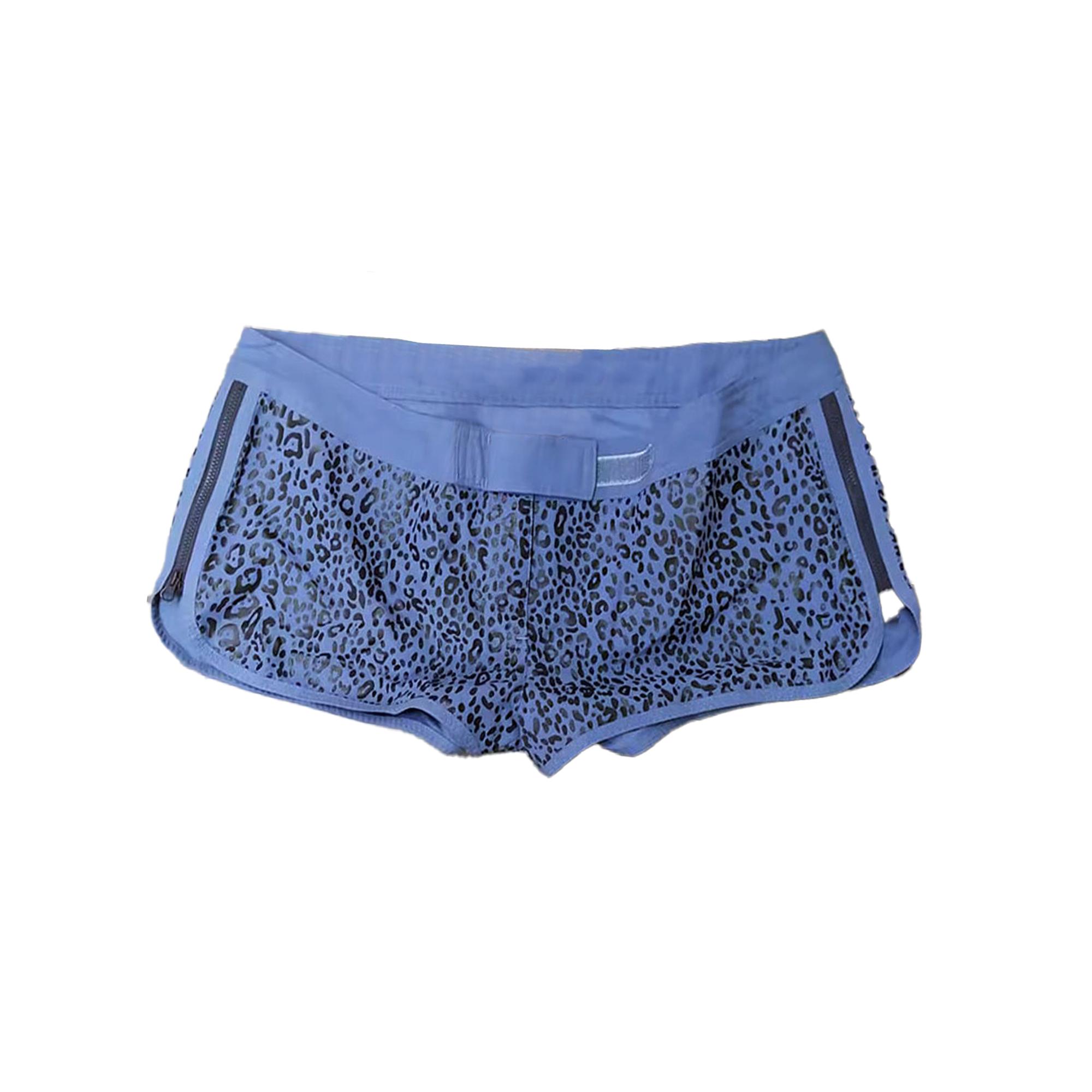 adidas Women s Leopard Print Running Shorts Blue Z63823 L